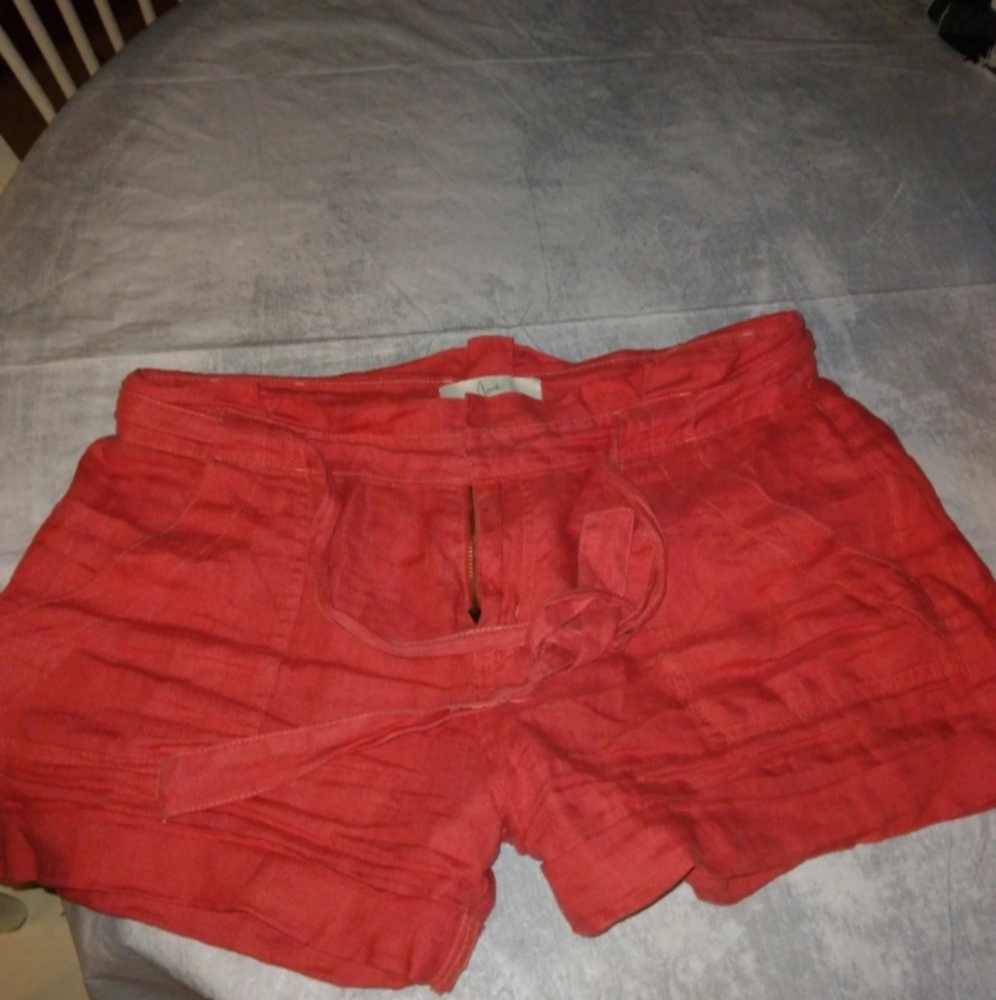 Joie Size 6 Red Shorts With Pockets